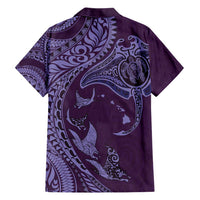 Hawaiian Manta Ray and Polynesian Tribal Tattoo Hawaiian Shirt Purple Color LT03 - Polynesian Pride