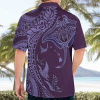 Hawaiian Manta Ray and Polynesian Tribal Tattoo Hawaiian Shirt Purple Color LT03 - Polynesian Pride