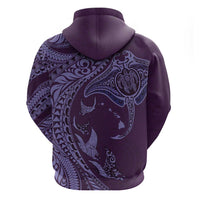 Hawaiian Manta Ray and Polynesian Tribal Tattoo Hoodie Purple Color LT03 - Polynesian Pride