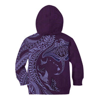 Hawaiian Manta Ray and Polynesian Tribal Tattoo Kid Hoodie Purple Color LT03 - Polynesian Pride