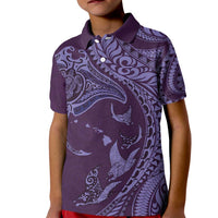 Hawaiian Manta Ray and Polynesian Tribal Tattoo Kid Polo Shirt Purple Color LT03 Kid Purple - Polynesian Pride