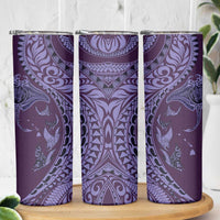 Hawaiian Manta Ray and Polynesian Tribal Tattoo Skinny Tumbler Purple Color LT03 - Polynesian Pride