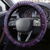 Hawaiian Manta Ray and Polynesian Tribal Tattoo Steering Wheel Cover Purple Color LT03 - Polynesian Pride