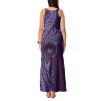Hawaiian Manta Ray and Polynesian Tribal Tattoo Tank Maxi Dress Purple Color LT03 - Polynesian Pride
