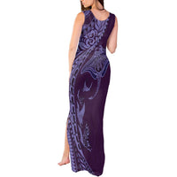 Hawaiian Manta Ray and Polynesian Tribal Tattoo Tank Maxi Dress Purple Color LT03 - Polynesian Pride