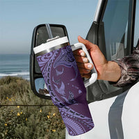 Hawaiian Manta Ray and Polynesian Tribal Tattoo Tumbler With Handle Purple Color LT03 - Polynesian Pride