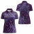 Hawaiian Manta Ray and Polynesian Tribal Tattoo Women Polo Shirt Purple Color LT03