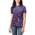 Hawaiian Manta Ray and Polynesian Tribal Tattoo Women Polo Shirt Purple Color LT03