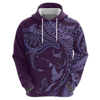Hawaiian Manta Ray and Polynesian Tribal Tattoo Zip Hoodie Purple Color LT03 - Polynesian Pride