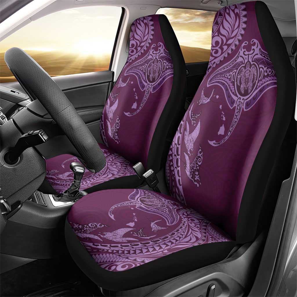 Hawaiian Manta Ray and Polynesian Tribal Tattoo Car Seat Cover Pink Color LT03 - Polynesian Pride