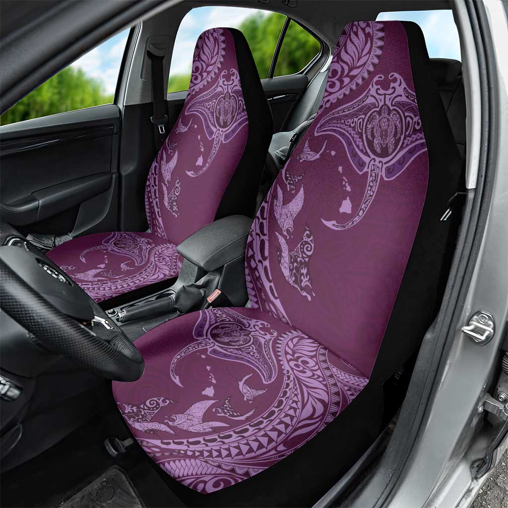 Hawaiian Manta Ray and Polynesian Tribal Tattoo Car Seat Cover Pink Color LT03 - Polynesian Pride