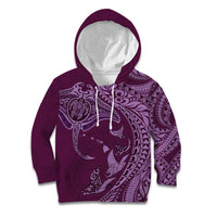 Hawaiian Manta Ray and Polynesian Tribal Tattoo Kid Hoodie Pink Color LT03 Hoodie Pink - Polynesian Pride
