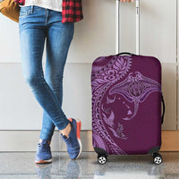 Hawaiian Manta Ray and Polynesian Tribal Tattoo Luggage Cover Pink Color LT03 - Polynesian Pride