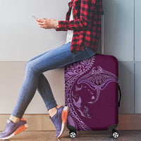 Hawaiian Manta Ray and Polynesian Tribal Tattoo Luggage Cover Pink Color LT03 - Polynesian Pride