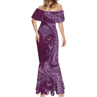 Hawaiian Manta Ray and Polynesian Tribal Tattoo Mermaid Dress Pink Color LT03 - Polynesian Pride