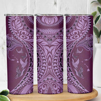 Hawaiian Manta Ray and Polynesian Tribal Tattoo Skinny Tumbler Pink Color LT03 - Polynesian Pride