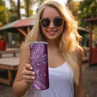 Hawaiian Manta Ray and Polynesian Tribal Tattoo Skinny Tumbler Pink Color LT03 - Polynesian Pride