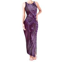 Hawaiian Manta Ray and Polynesian Tribal Tattoo Tank Maxi Dress Pink Color LT03 Women Pink - Polynesian Pride