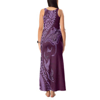 Hawaiian Manta Ray and Polynesian Tribal Tattoo Tank Maxi Dress Pink Color LT03 - Polynesian Pride