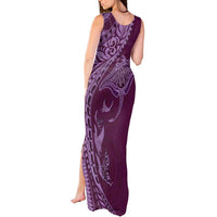 Hawaiian Manta Ray and Polynesian Tribal Tattoo Tank Maxi Dress Pink Color LT03 - Polynesian Pride