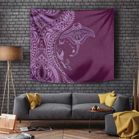 Hawaiian Manta Ray and Polynesian Tribal Tattoo Tapestry Pink Color LT03 - Polynesian Pride