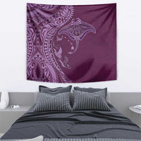 Hawaiian Manta Ray and Polynesian Tribal Tattoo Tapestry Pink Color LT03 - Polynesian Pride