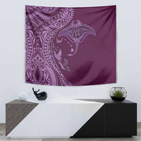 Hawaiian Manta Ray and Polynesian Tribal Tattoo Tapestry Pink Color LT03 - Polynesian Pride
