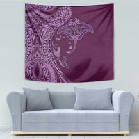 Hawaiian Manta Ray and Polynesian Tribal Tattoo Tapestry Pink Color LT03 - Polynesian Pride