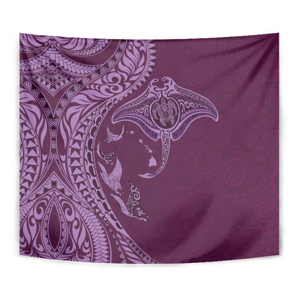Hawaiian Manta Ray and Polynesian Tribal Tattoo Tapestry Pink Color LT03 - Polynesian Pride