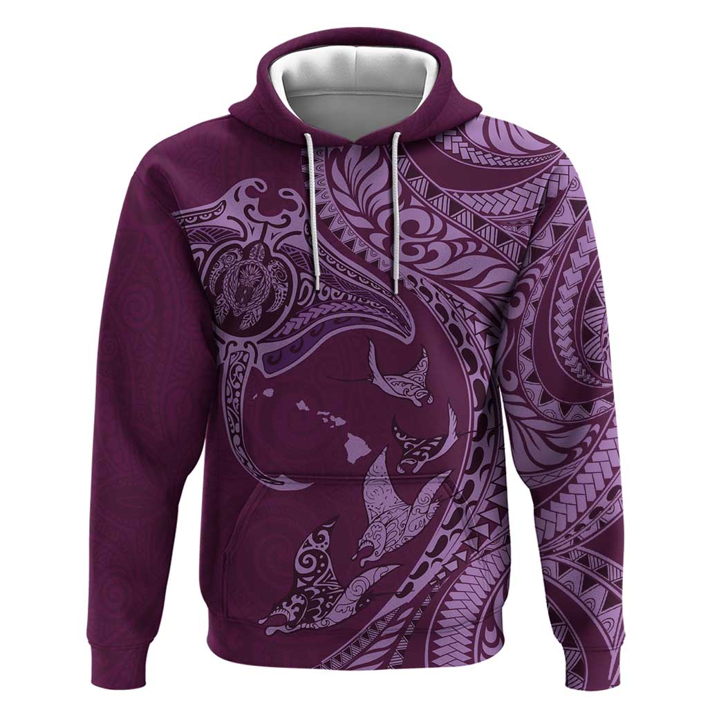 Hawaiian Manta Ray and Polynesian Tribal Tattoo Zip Hoodie Pink Color LT03 Pullover Hoodie Pink - Polynesian Pride