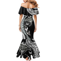 Hawaiian Manta Ray and Polynesian Tribal Tattoo Mermaid Dress Black Color LT03 - Polynesian Pride