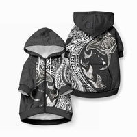 Hawaiian Manta Ray and Polynesian Tribal Tattoo Pet Hoodie