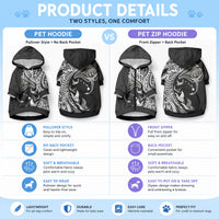 Hawaiian Manta Ray and Polynesian Tribal Tattoo Pet Hoodie