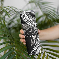 Hawaiian Manta Ray and Polynesian Tribal Tattoo Skinny Tumbler Black Color LT03 - Polynesian Pride