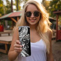 Hawaiian Manta Ray and Polynesian Tribal Tattoo Skinny Tumbler Black Color LT03 - Polynesian Pride