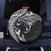 Hawaiian Manta Ray and Polynesian Tribal Tattoo Spare Tire Cover Black Color LT03 - Polynesian Pride