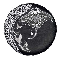 Hawaiian Manta Ray and Polynesian Tribal Tattoo Spare Tire Cover Black Color LT03 - Polynesian Pride