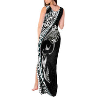 Hawaiian Manta Ray and Polynesian Tribal Tattoo Tank Maxi Dress Black Color LT03 - Polynesian Pride