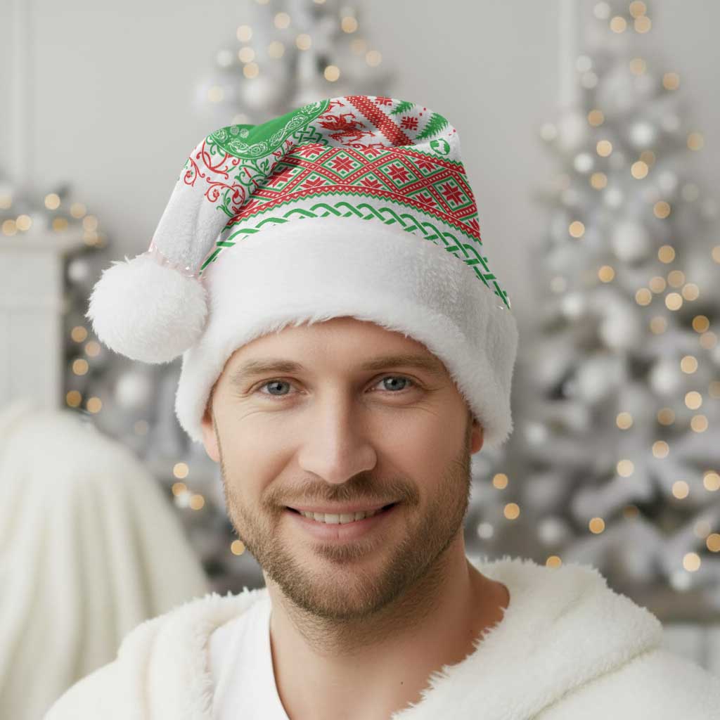 Welsh Christmas Santa Hat Awen and Celtics Culture with Xmas Elements - Polynesian Pride