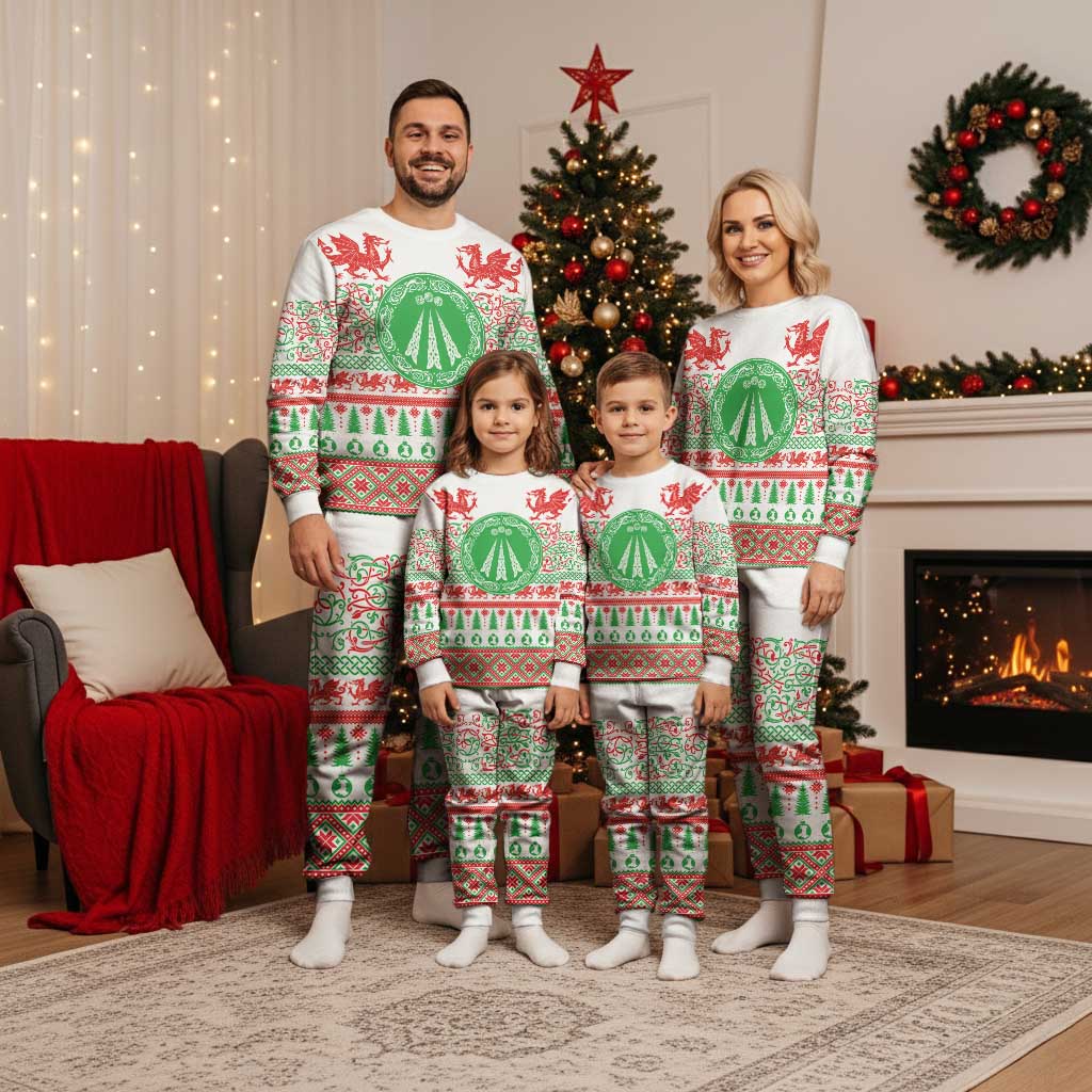 Welsh Christmas Pajama Set Awen and Celtics Culture with Xmas Elements LT03 - Polynesian Pride