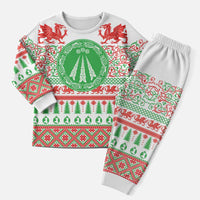 Welsh Christmas Pajama Set Awen and Celtics Culture with Xmas Elements LT03 Men White - Polynesian Pride