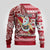 Custom Hawaii Mele Kalikimaka Ugly Christmas Sweater Santa Claus Surfing with Hawaiian Pattern Striped Red Style LT03 - Polynesian Pride