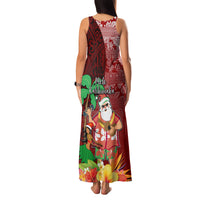 Hawaii Mele Kalikimaka Family Matching Tank Maxi Dress and Hawaiian Shirt Santa Claus and Hula Girl Tropical Folwer with Hawaiian Pattern LT03 - Polynesian Pride