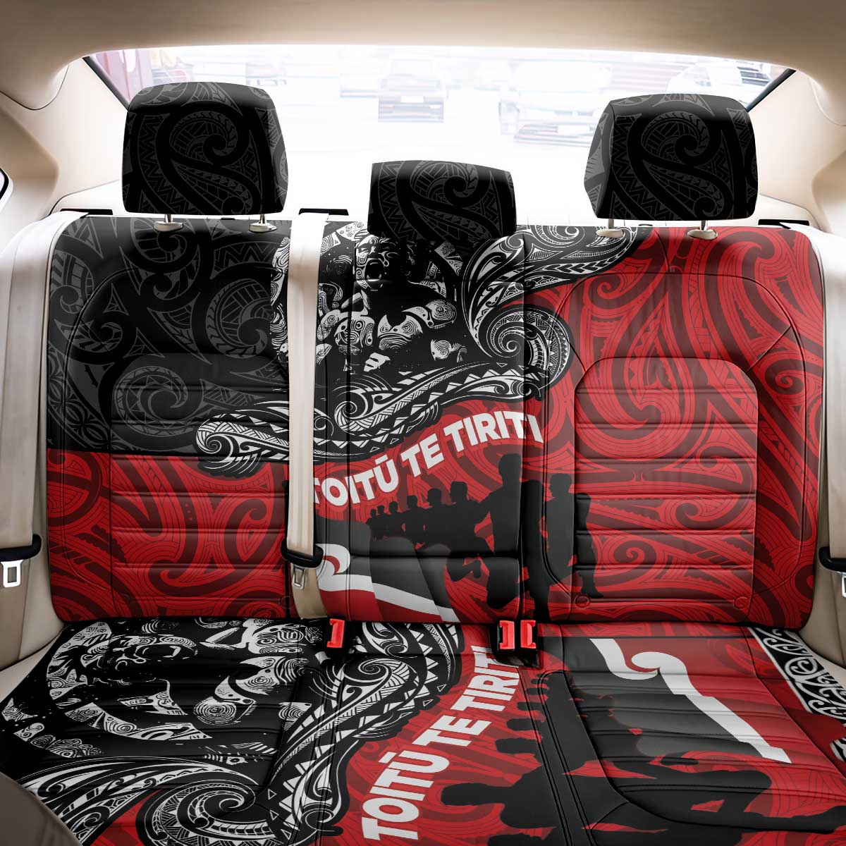 Aotearoa Toitu Te Tiriti Back Car Seat Cover Honoring Te Tiriti o Waitangi Maori Haka LT03 - Polynesian Pride