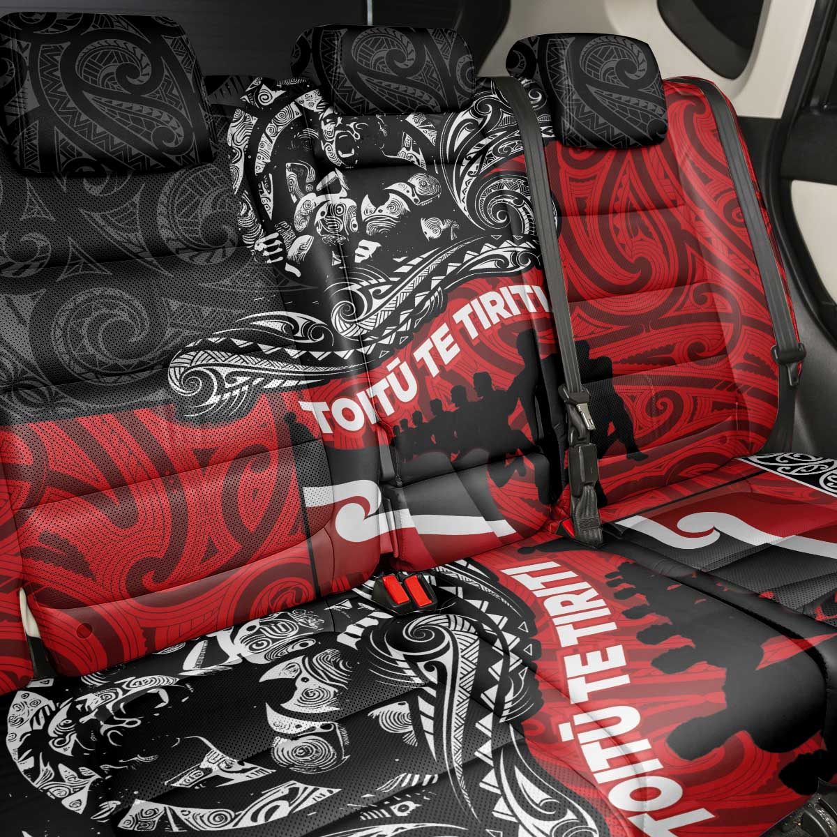 Aotearoa Toitu Te Tiriti Back Car Seat Cover Honoring Te Tiriti o Waitangi Maori Haka LT03 - Polynesian Pride