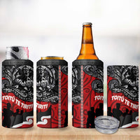 Aotearoa Toitu Te Tiriti 4 in 1 Can Cooler Tumbler Honoring Te Tiriti o Waitangi - Maori Haka LT03 - Polynesian Pride
