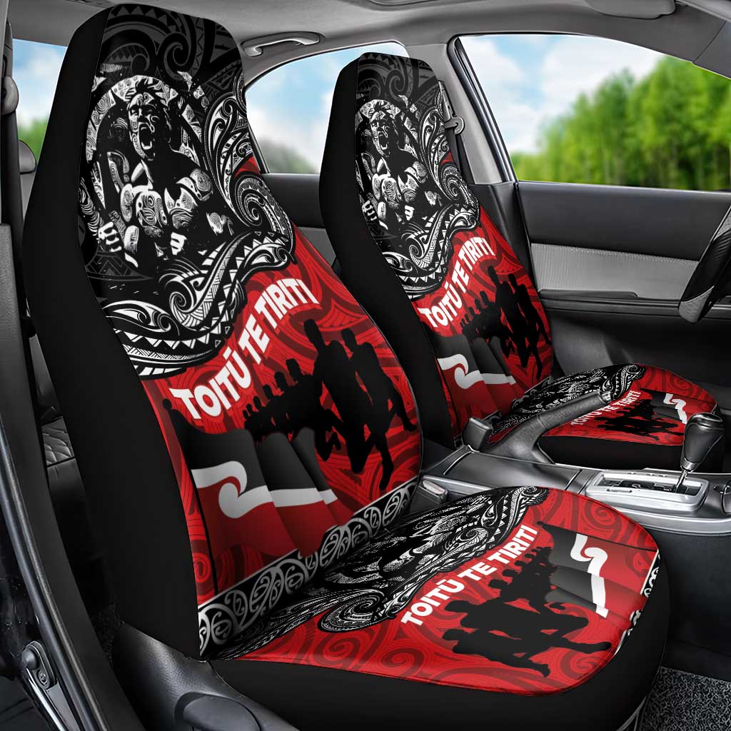 Aotearoa Toitu Te Tiriti Car Seat Cover Honoring Te Tiriti o Waitangi Maori Haka LT03 - Polynesian Pride