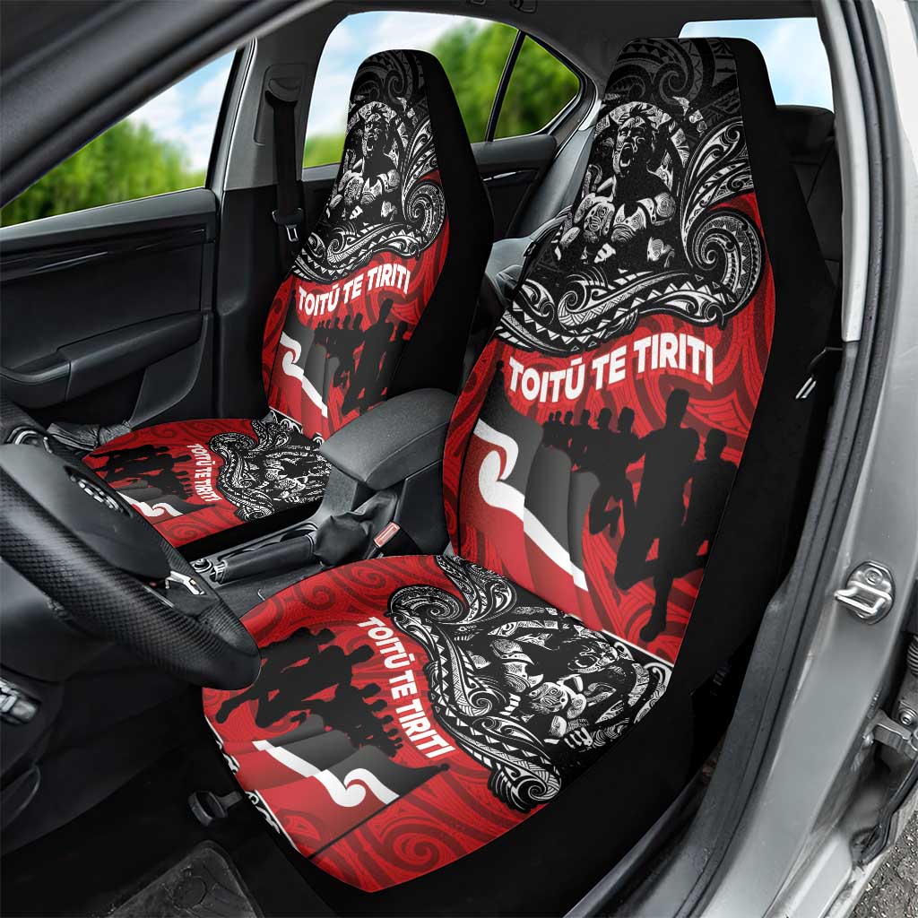 Aotearoa Toitu Te Tiriti Car Seat Cover Honoring Te Tiriti o Waitangi Maori Haka LT03 - Polynesian Pride