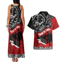 Aotearoa Toitu Te Tiriti Couples Matching Tank Maxi Dress and Hawaiian Shirt Honoring Te Tiriti o Waitangi Maori Haka LT03 - Polynesian Pride