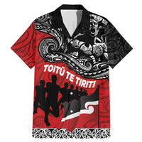 Aotearoa Toitu Te Tiriti Family Matching Mermaid Dress and Hawaiian Shirt Honoring Te Tiriti o Waitangi Maori Haka LT03 Dad's Shirt - Short Sleeve Red - Polynesian Pride